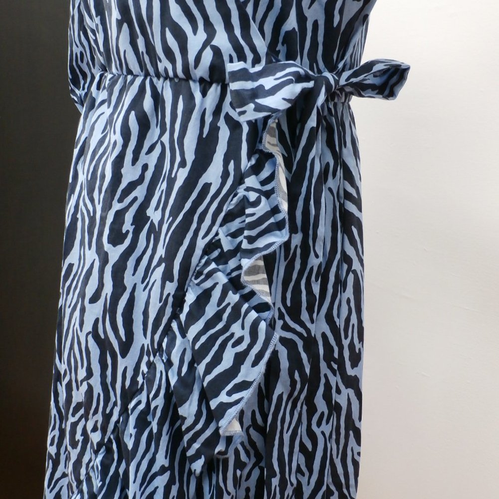Zebra Print Ruffle Hem Wrap Dress (Sample) - Picture 5 of 5